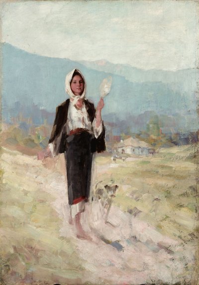 Esposa do fazendeiro com um eixo de Nicolae Grigorescu
